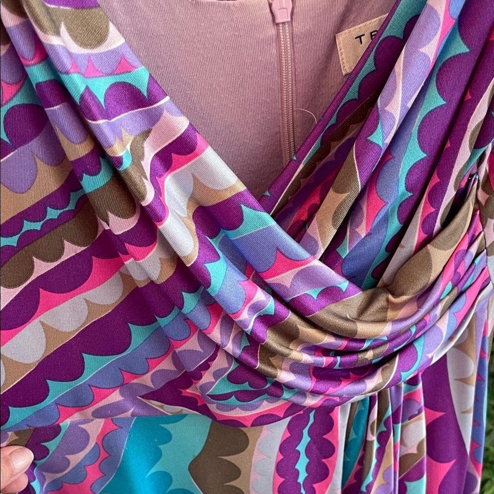 Trina Turk Silk Purple, Teal & Purple Mini Dress - Picture 7 of 7